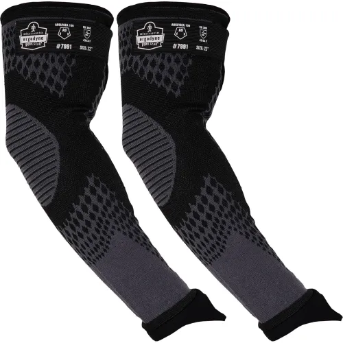 Ergodyne® ProFlex® 7991 Cut-Resistant Protective Arm Sleeves, ANSI A9, 22"L, Black