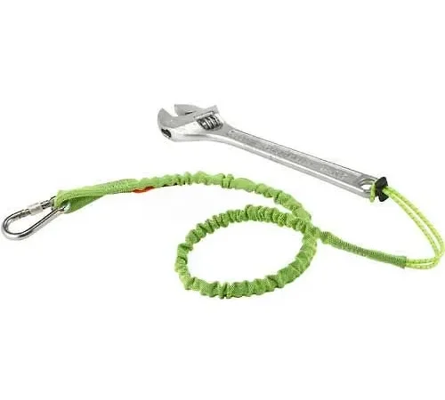 Ergodyne® Squids® Stainless Steel Single Carabiner, 15 lbs., Extended, Lime, 19017 - Pkg Qty 6