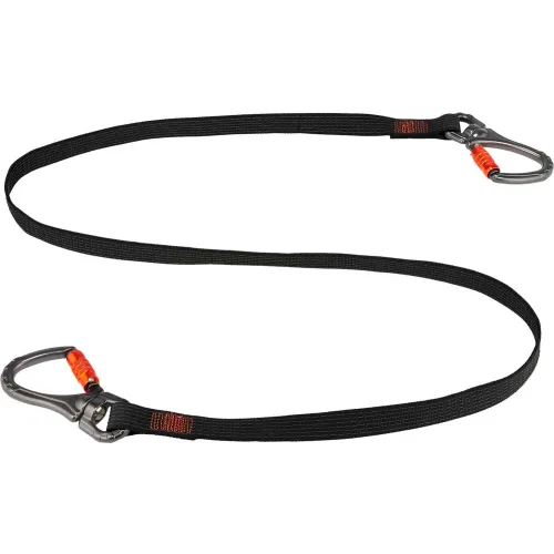 Ergodyne Squids® 3139 Dual Double-Locking Carabiner w/ Swivel, Black, 40lbs - Pkg Qty 6
