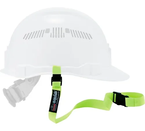 Ergodyne® Squids® 3150 Hard Hat Elastic Lanyard with Buckle, One Size, Lime, Pack of 10