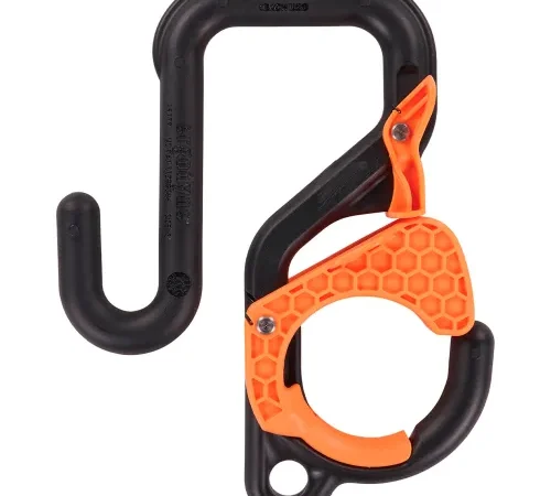 Ergodyne® 3178 Locking Bucket Hook w/ Tethering Point, Single 3", 40 lb. Cap., Black & Orange