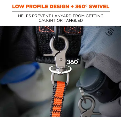 Ergodyne® Squids® 3153 Web Lanyard with Dual Trigger Hooks, M, Orange, Pack of 3 - Image 4