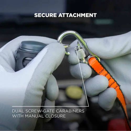 Ergodyne® Squids® 3154 Web Lanyard with Dual Screw Gate Carabiners, M, Orange, Pack of 3 - Image 3