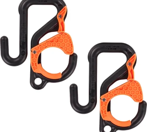Ergodyne® 3178 Locking Bucket Hook w/ Tethering Point, Single 2", 40 lb. Cap., Black & Orange