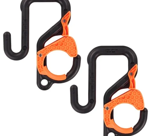 Ergodyne® 3178 Locking Bucket Hook w/ Tethering Point, Single 3", 40 lb. Cap., Black & Orange