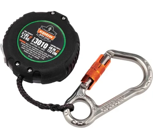 Ergodyne Squids® 3010 Retractable Lanyard With Belt Loop Clip, Black