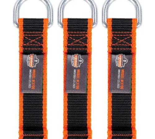 Ergodyne® Squids® 3706 Web Tool Tether with D-Ring Tool Tail, 5 lb. Cap., Black, Pack of 3 - Pkg Qty 3