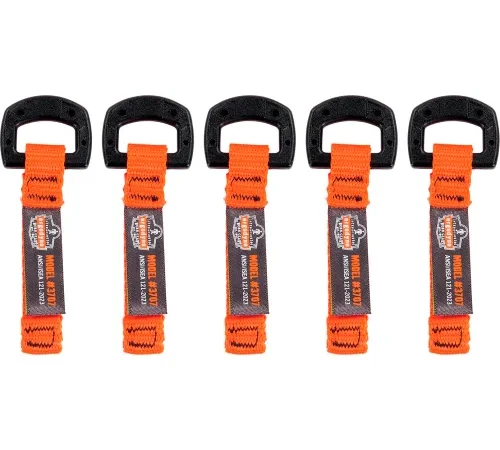Ergodyne® Squids 3707 Web Tool Tether with Non Conductive D-Ring, 2 lb. Cap., Orange, Pack of 6 - Pkg Qty 6
