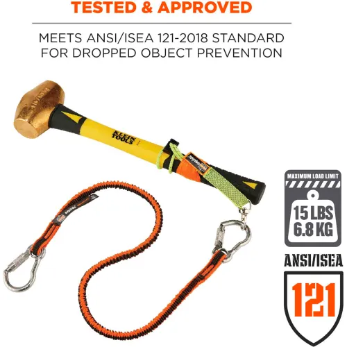 Ergodyne® Squids® 3111F(x) Lanyard w/ Dual SS Carabiner, 15 lb. Capacity, Orange/Gray - Pkg Qty 6 - Image 3