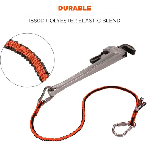Ergodyne® Squids® 3111F(x) Lanyard w/ Dual SS Carabiner, 15 lb. Capacity, Orange/Gray - Pkg Qty 6 - Image 5