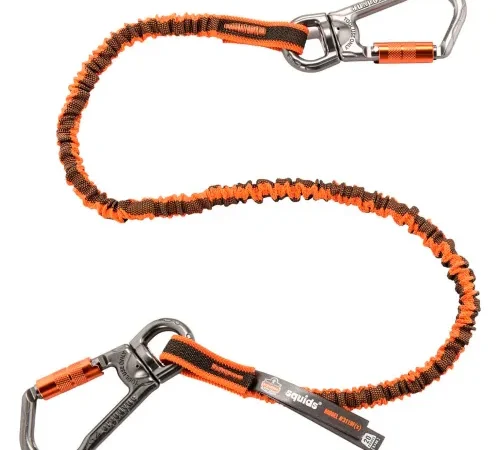 Ergodyne® Squids® 3119Fx Triple-Locking Dual Carabiner w/Swivel, 25 lbs Capacity, 19829