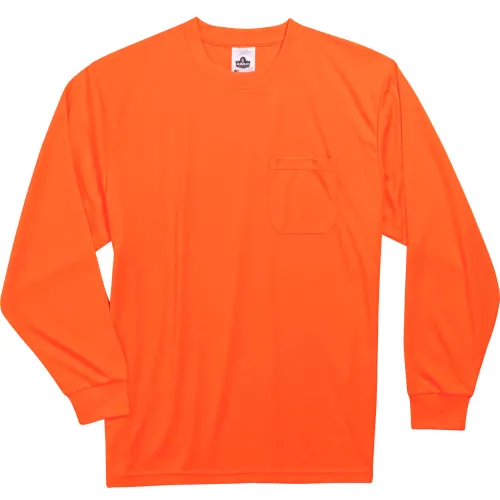 Ergodyne® GloWear® 8091 Non-Certified Long Sleeve T-Shirt, Orange, 3XL