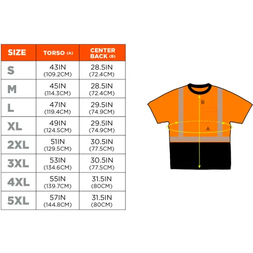 Ergodyne® GloWear® 8280BK Hi-Vis Performance T-Shirt, Black Bottom, Class 2, 2XL, Orange - Image 3