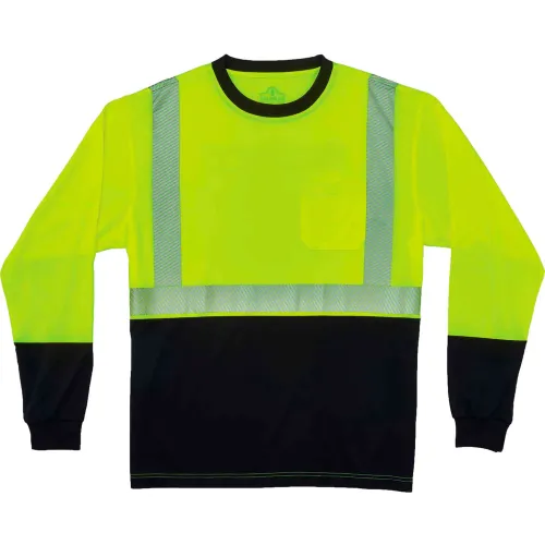 Ergodyne® GloWear 8281BK Hi-Vis Performance Long Sleeve T-Shirt, Class 2, Long-7XL, Lime