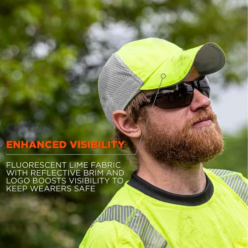 Ergodyne® GloWear® 8931 Hi-Vis Logo Reflective Stretch Fit Hat, L/XL, Lime - Image 2