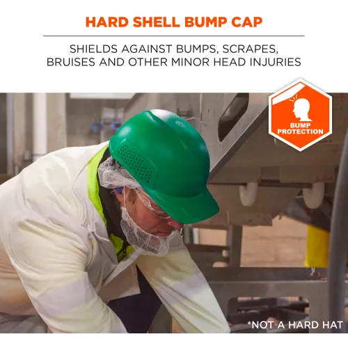 Ergodyne® Skullerz® 8951 Vented Hard Shell Bump Cap, Short Brim, One Size Fits Most, Green - Image 2