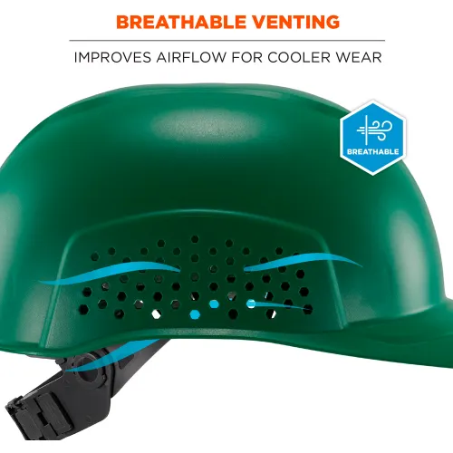 Ergodyne® Skullerz® 8951 Vented Hard Shell Bump Cap, Short Brim, One Size Fits Most, Green - Image 4