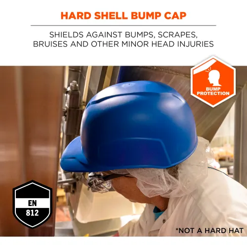 Ergodyne® Skullerz® 8952 Hard Shell Bump Cap, Short Brim, One Size Fits Most, Blue - Image 2