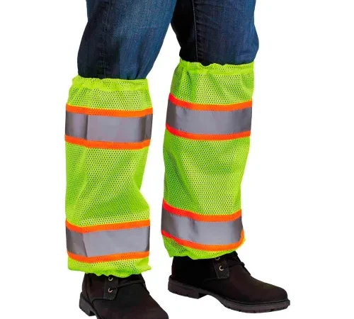 Ergodyne® GloWear® Leg Gaiters, Two Tone Mesh, Lime, 1 Pair - Pkg Qty 6