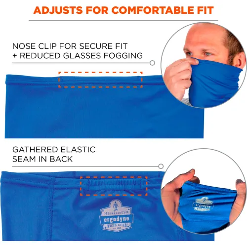 Ergodyne® Chill-Its® 6482 Cooling Neck Gaiter Bandana w/ Pocket, L/XL, Blue - Image 5