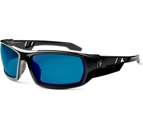 Ergodyne® Skullerz® Odin Safety Glasses, Blue Mirror Lens, Black Frame