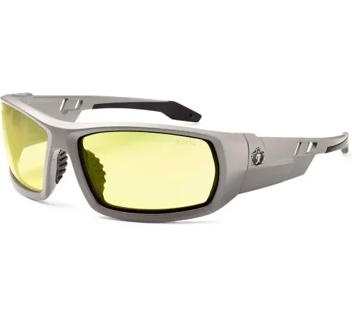 Ergodyne® Skullerz® Odin Safety Glasses, Yellow Lens, Matte Gray Frame