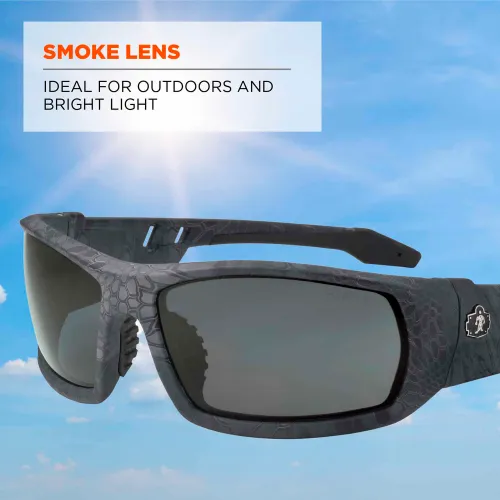 Ergodyne® Skullerz#174; ODIN Safety Glasses, Smoke Lens, Kryptek Typhon Frame - Image 3