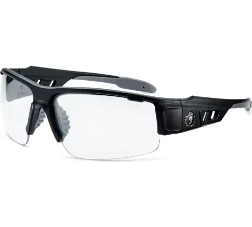 Ergodyne® Skullerz® DAGR-AFAS Half Frame Safety Glasses, Clear Lens, Matte Black Frame
