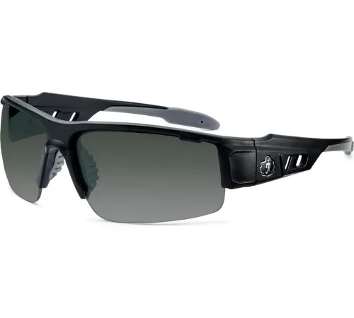 Ergodyne® Skullerz® DAGR-AFAS Half Frame Safety Glasses, Smoke Lens, Matte Black Frame