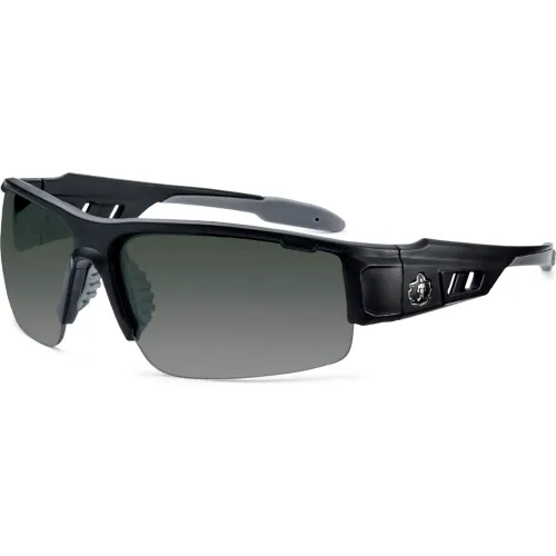 Ergodyne® Skullerz® DAGR-AFAS Half Frame Safety Glasses, Smoke Lens, Matte Black Frame