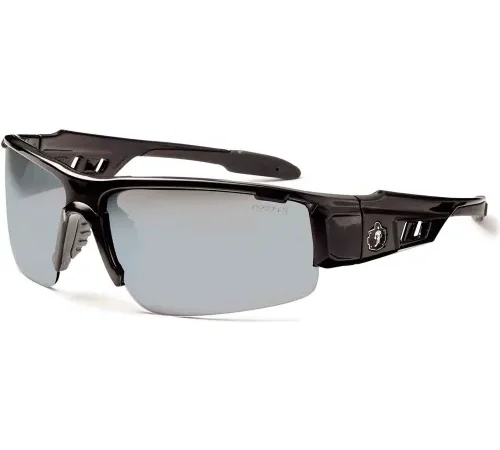 Ergodyne® Skullerz® Dagr Safety Glasses, Silver Mirror Lens, Black Frame