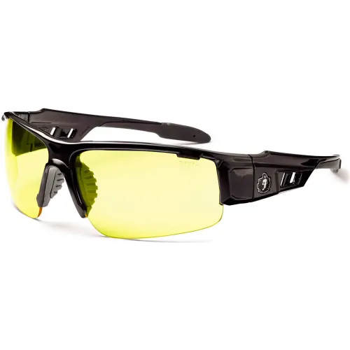 Ergodyne® Skullerz® Dagr Safety Glasses, Yellow Lens, Black Frame