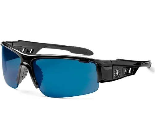 Ergodyne® Skullerz® Dagr Safety Glasses, Blue Mirror Lens, Black Frame