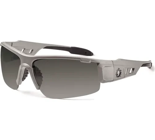 Ergodyne® Skullerz® DAGR-AF Safety Glasses, Matte Gray, Anti-Fog Smoke Lens, 52133
