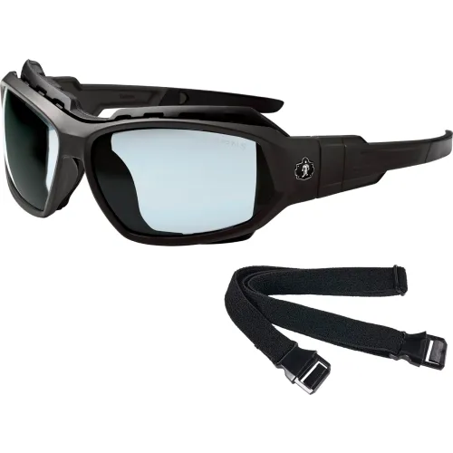 Ergodyne® Skullerz LOKI-AFAS Safety Spoggles w/ Strap, Indoor/Outdoor Lens, Matte Black Frame