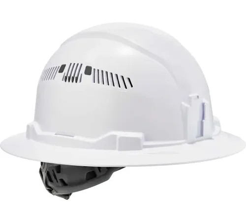 Ergodyne Skullerz® 8973 Hard Hat, Full Brim, Vented, Ratchet Suspension, Class C, White