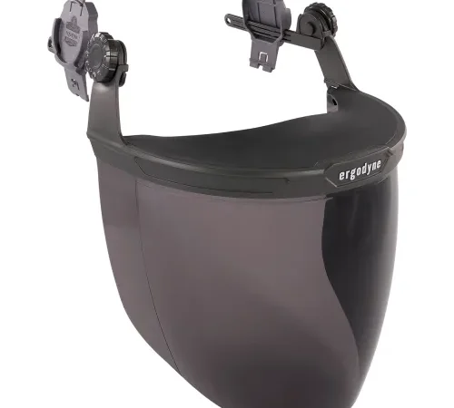 Ergodyne® 8994 Hard Hat Face Shield For Cap-Style & Safety Helmet, Smoke