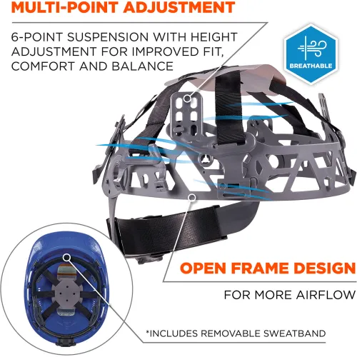 Ergodyne® Skullerz® 8966 Lightweight Cap, Style Hard Hat Vented, Class C, Blue - Image 5