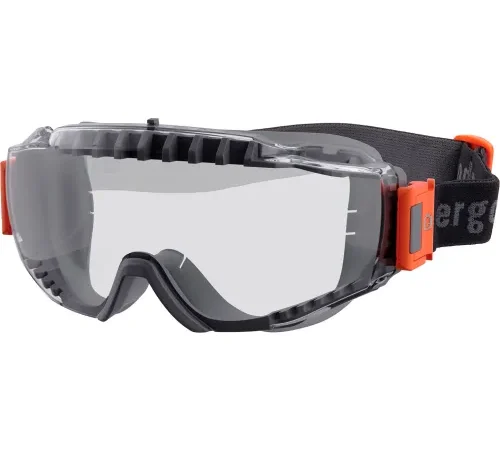 Ergodyne® MODI-FAB OTG Safety Goggles w/ Elastic Strap, Vented Frame, Clear Lens, Gray Frame