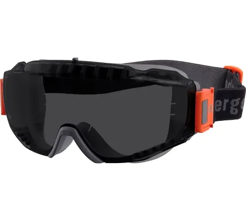 Ergodyne® MODI-FAM OTG Safety Goggles w/ Elastic Strap, Vented Frame, Smoke Lens, Gray Frame