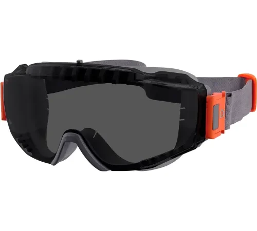 Ergodyne® MODI-NEO OTG Safety Goggles w/ Neoprene Strap, Vented Frame, Smoke Lens, Gray Frame