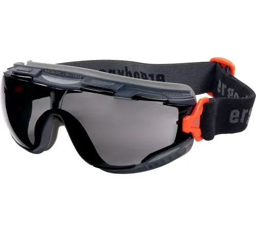 Ergodyne® ARKYN-FAB Smoke Lens Safety Goggles w/ Elastic Strap, Anti-Scratch & Anti-Fog, Gray