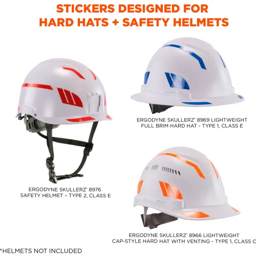 Ergodyne® Skullerz® 8961 Single Reflective Hard Hat & Safety Helmet Sticker Kit, Yellow - Image 2