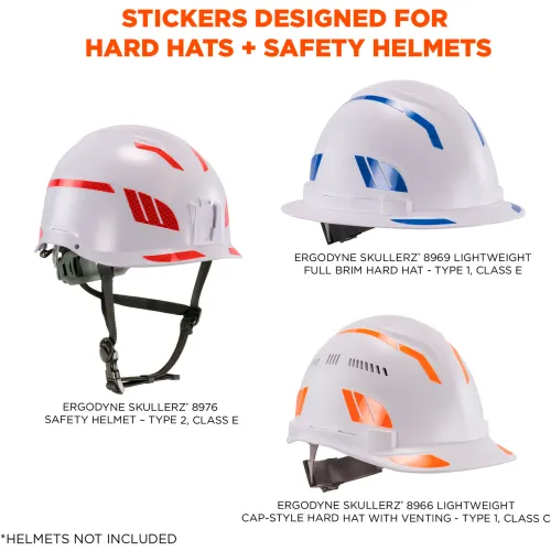Ergodyne® Skullerz® 8961 Single Reflective Hard Hat & Safety Helmet Sticker Kit, Green - Image 2