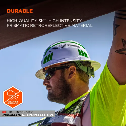 Ergodyne® Skullerz® 8961 Single Reflective Hard Hat & Safety Helmet Sticker Kit, Green - Image 4