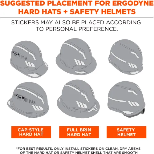 Ergodyne® Skullerz® 8961 Single Reflective Hard Hat & Safety Helmet Sticker Kit, Green - Image 5