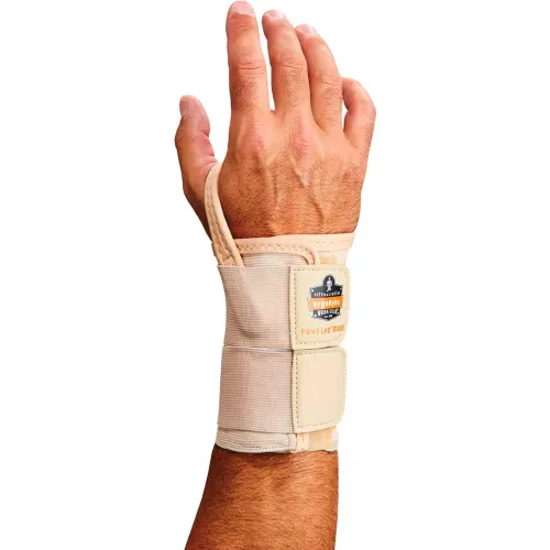 Ergodyne® ProFlex® 4010 Double Strap Wrist Support, Tan, Large, Left