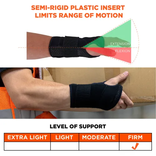 Ergodyne® ProFlex® 4005 Single Strap Wrist Brace Support, Left, S, Black - Image 3