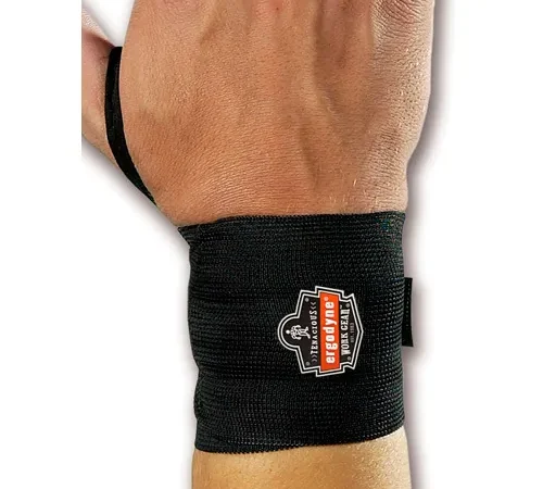 Ergodyne® 420 Wrist Wrap with Thumb Loop, Black, L/XL - Pkg Qty 6