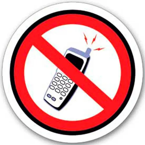 Durastripe 12" Round Sign - No Cell Phones - No Text